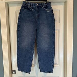 Good American Barrel Leg Blue Jeans size 10/30 Denim NWT